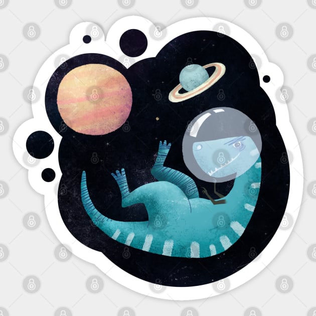 Dinosaur in space Sticker by Var Space